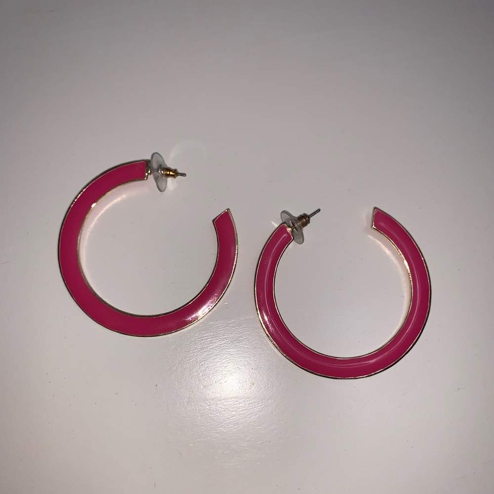 Pink and Gold statement hoops
